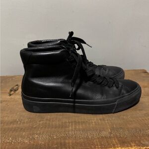Rag & Bone Leather Sneakers Men’s 9 / EU 42 Narrow Fit 8.5 Black High Top